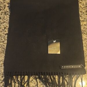 Perry Ellis Black Wool Scarf for Men NWT